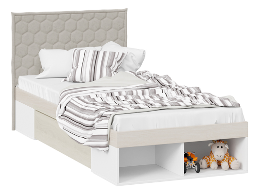 Кровать с мягкой спинкой и ящиком Сканди СМ-386.12.004 (ТриЯ)